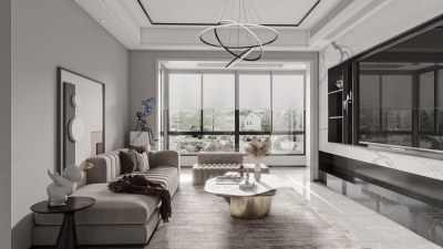 现代简约客餐厅3D模型下载